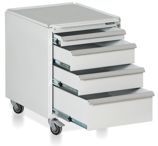 Movable Drawer Unit Wheeled 4 Drawers Open - OF-TP-02S-DRU-TEC-7035